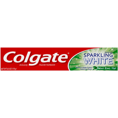 Gel dentifrice blanchissant Colgate Sparkling White - Saveur menthe pétillante, 170 g