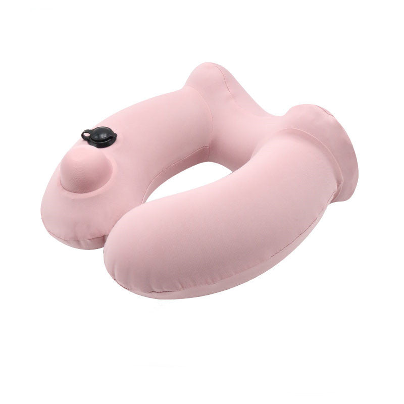 Premium Inflatable Travel Pillow with Hood for Comfort