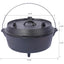 ast iron Dutch oven with lid, outdoor camping deep pot, used for camping, cooking, barbecue and leg rest,6 quarts - Korvel
