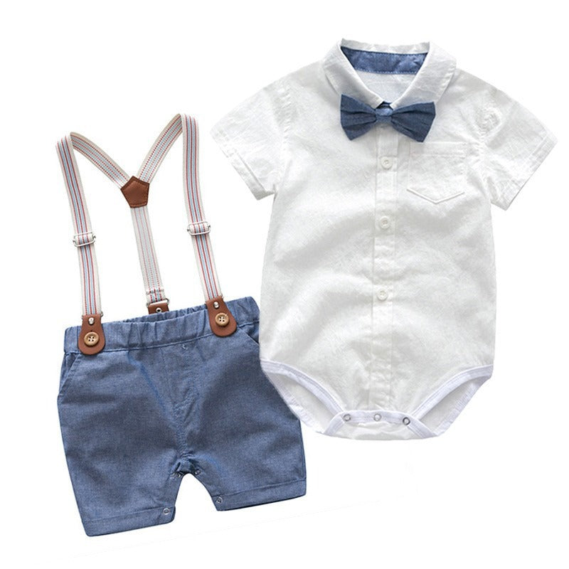 Costume de grimpeur pour bébé en deux pièces de gentleman - Style britannique