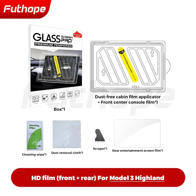 Futhope Tempered Glass Screen Protector for Tesla Model 3/Y 2021-2024