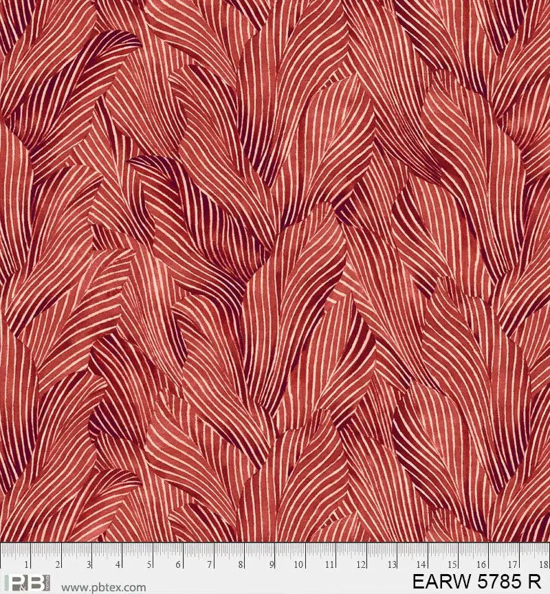 108" Earth Tones Red Leaf Cotton Wideback Fabric