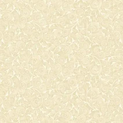 Tela de algodón ancha natural crema Swirls and Twirls de 108"