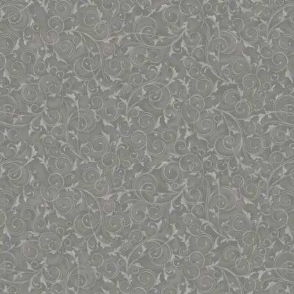 Tissu Large 108" Swirls and Twirls Gris Argent en Coton