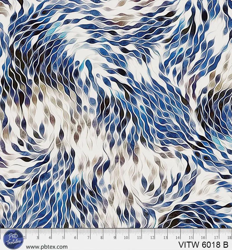 Tela de Algodón Wideback Vitality Chic Azul - 108" por Yarda