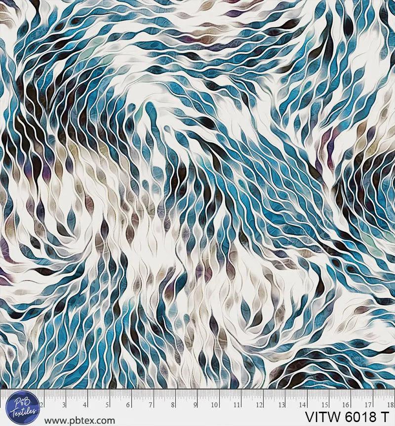 Tissu Vitality Chic Bleu Sarcelle en Coton Large - 108" par Yard