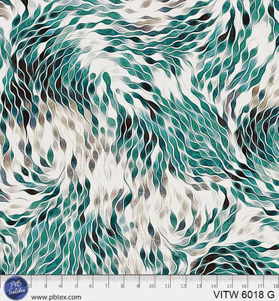 108" Vitality Chic Green Teal Cotton Wideback Fabric