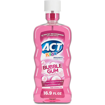 Enjuague Anticaries con Flúor ACT Kids Sabor Chicle - 16.9 Fl Oz