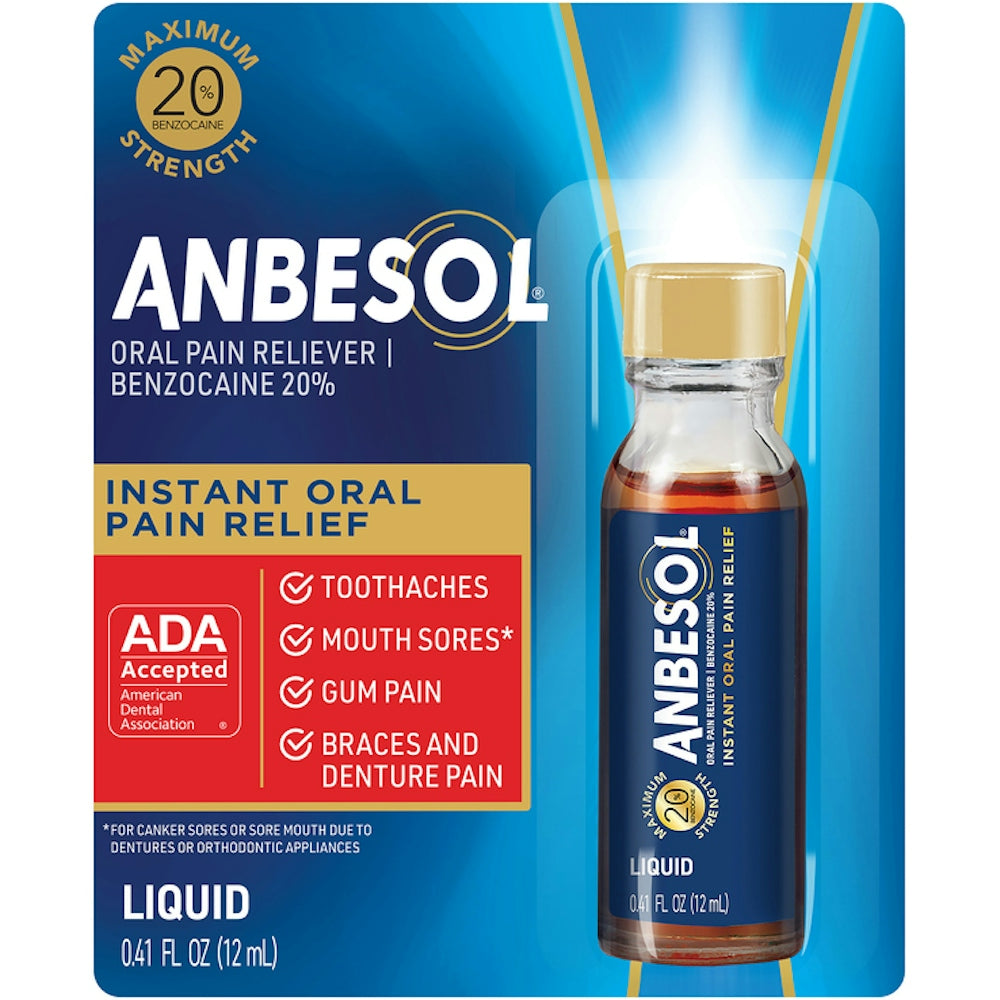 Anbesol Instant Oral Pain Relief Liquid - 0.41 Fl Oz