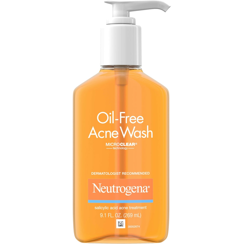 Neutrogena Limpiador Facial Antibacterial con Ácido Salicílico Sin Aceite - 9.1 Fl Oz