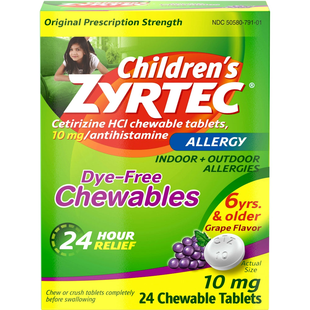 Zyrtec Children's Allergy Relief - 10 mg Chewable Tablets
