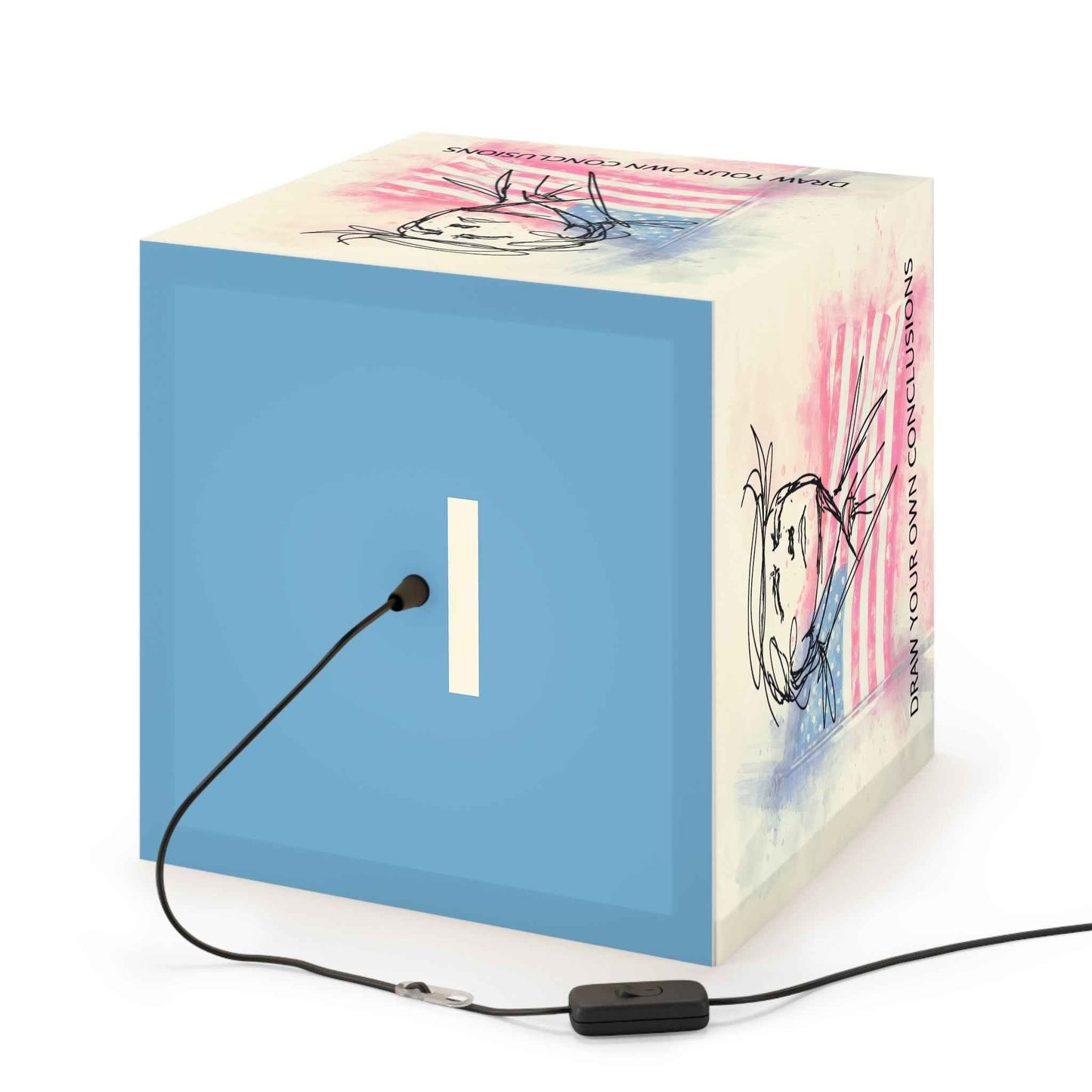 Draw Your Own Conclusions Patriotic Cube Lamp