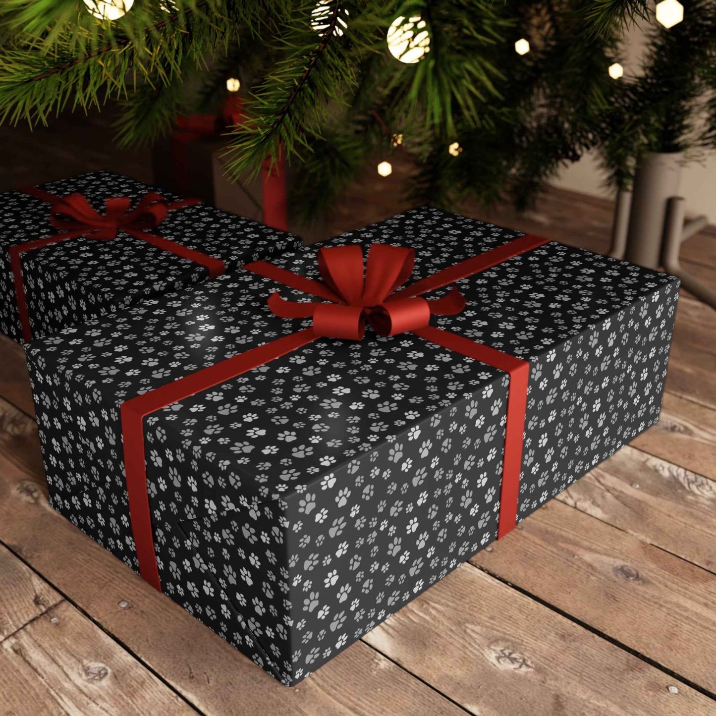 Black Paws Gift Wrapping Paper Sheets