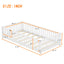 Twin Size Bed Floor Bed with Safety Guardrails and Door for Kids, White - Korvel