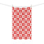 Torchons de cuisine à pattes rouges et blanches - Options en coton et polyester