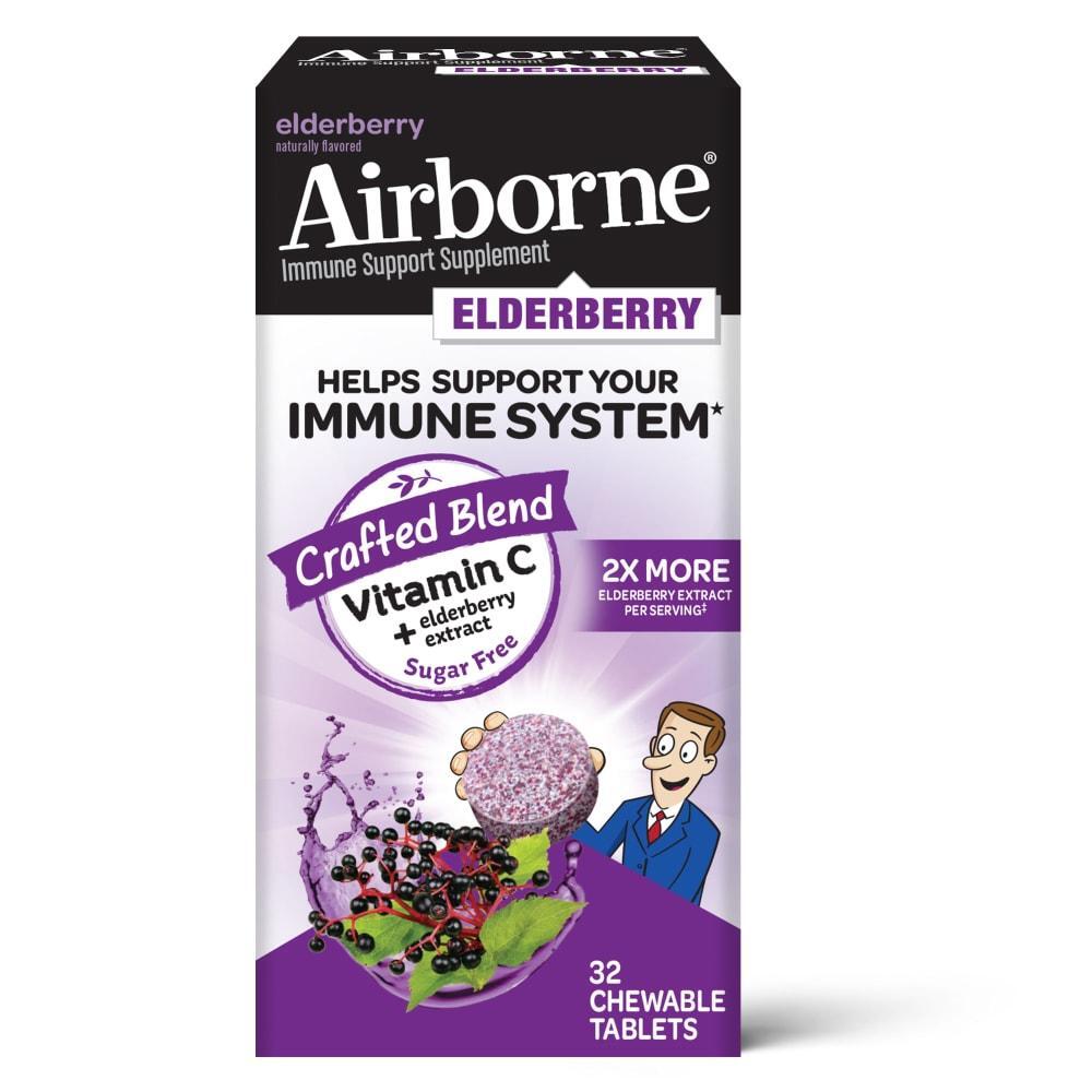 Comprimés à mâcher Airborne Vitamine C + Sureau
