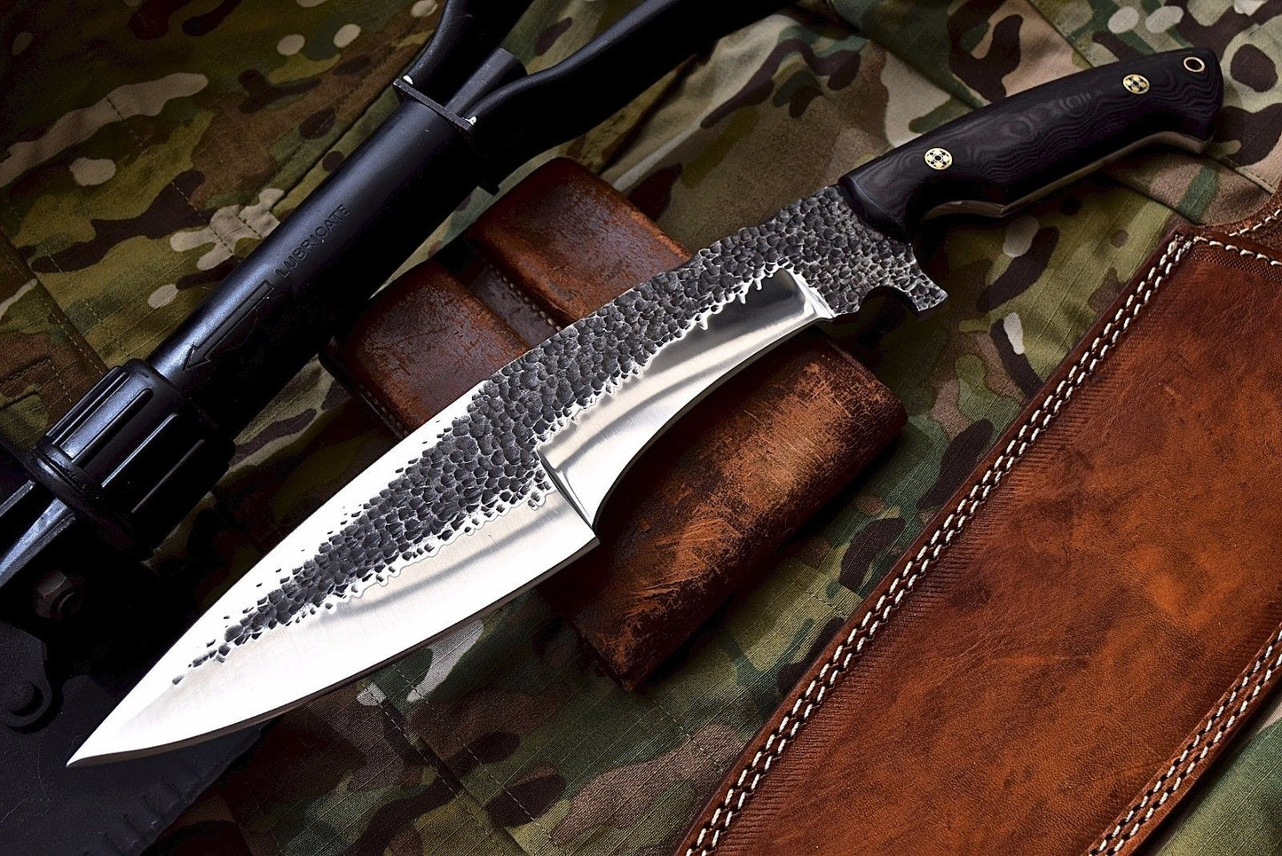 Premium Custom-Made Hunting Knife with Leather Sheath - Korvel