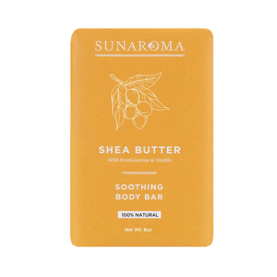 Savon au Beurre de Karité Sunaroma avec Encens et Vanille - 8 oz