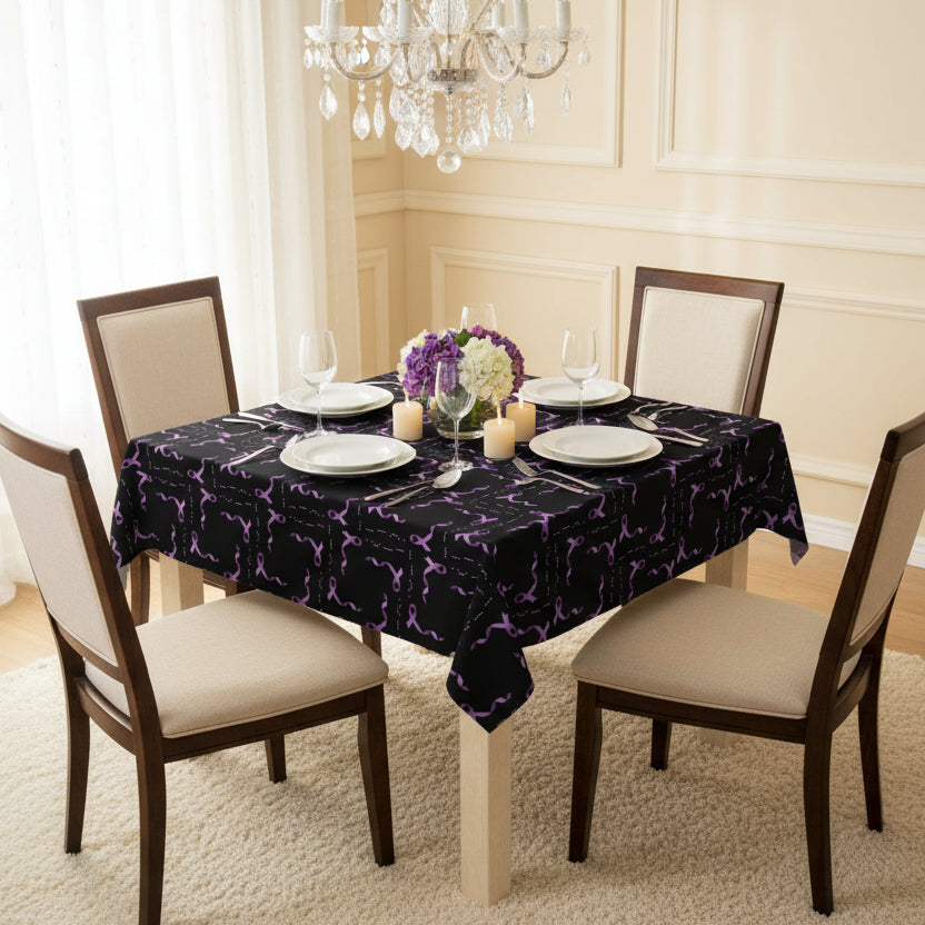 Epilepsy Awareness Morse-Code HOPE Tablecloth - Purple Ribbon Design