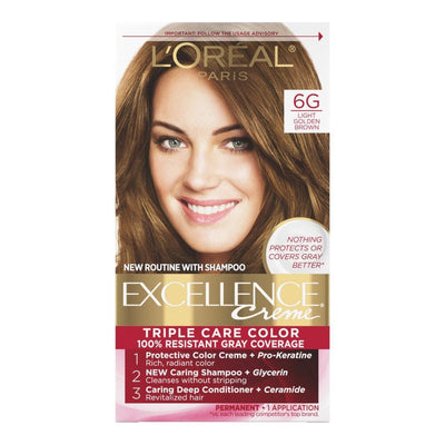 Excellence L'Oreal Paris Triple Protection Hair Color - 6G Light Golden Brown
