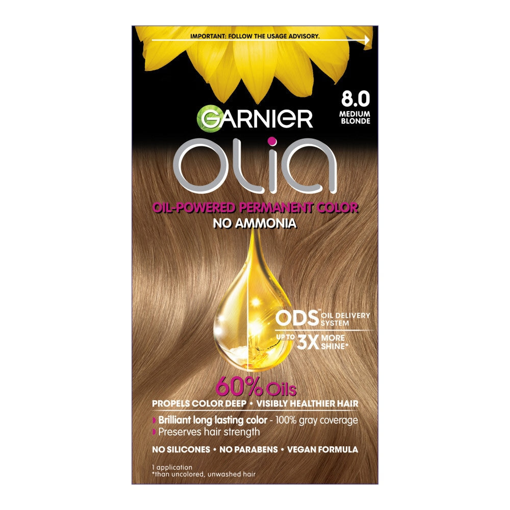 Garnier Olia Coloración Permanente con Aceite - 8.0 Rubio Medio