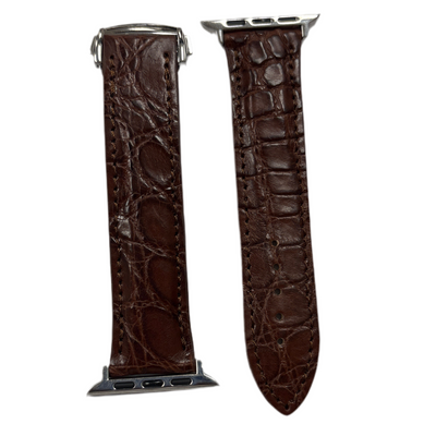 Medium Brown Matte Alligator Apple Watch Band