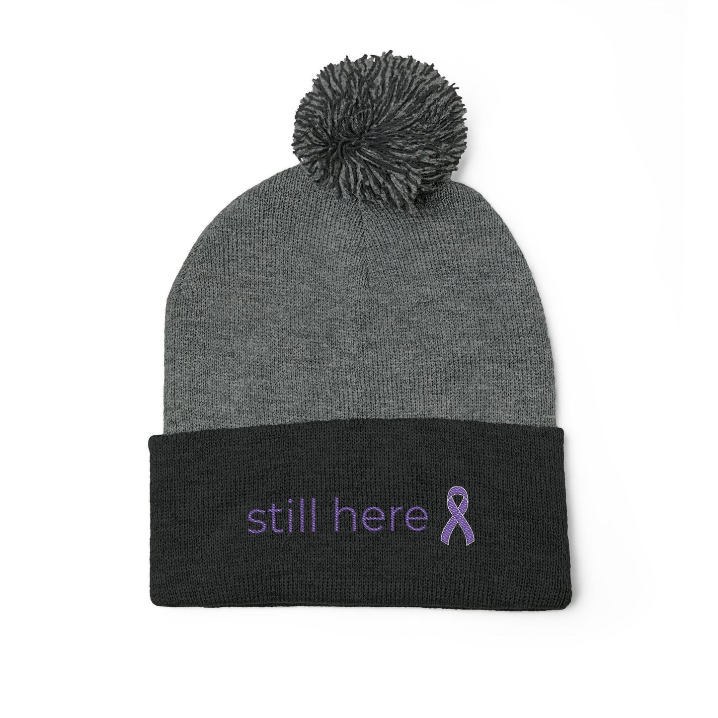 Gorro de Pom-Pom Still Here – Sombrero de Tejido para la Conciencia de la Epilepsia
