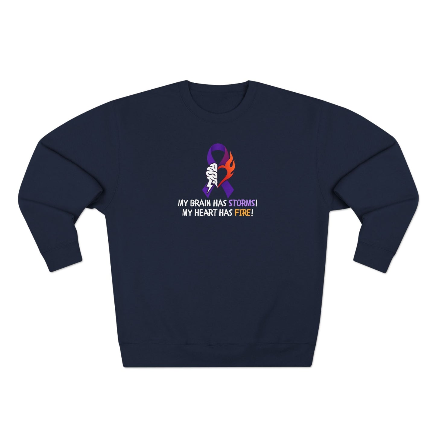 Epilepsy Awareness Unisex Sweatshirt - Brain Storms & Heart Fire