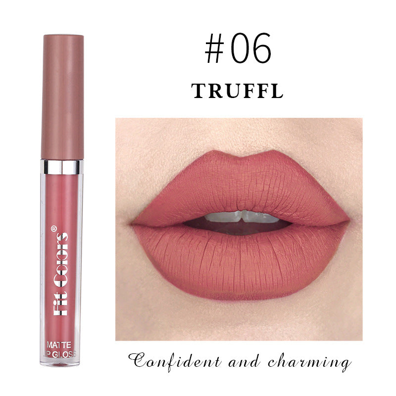 Fit Colors Matte Non Stick Cup Lip Gloss Fog Face Velvet Thin Tube Liquid Lipstick - Korvel