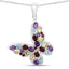 Pendentif papillon multi-stones de 3,80 carats en argent sterling