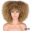 Female Hair African Small Curly Hair Explosion Head Black Chemical Fiber Wig Full Head Set - Korvel