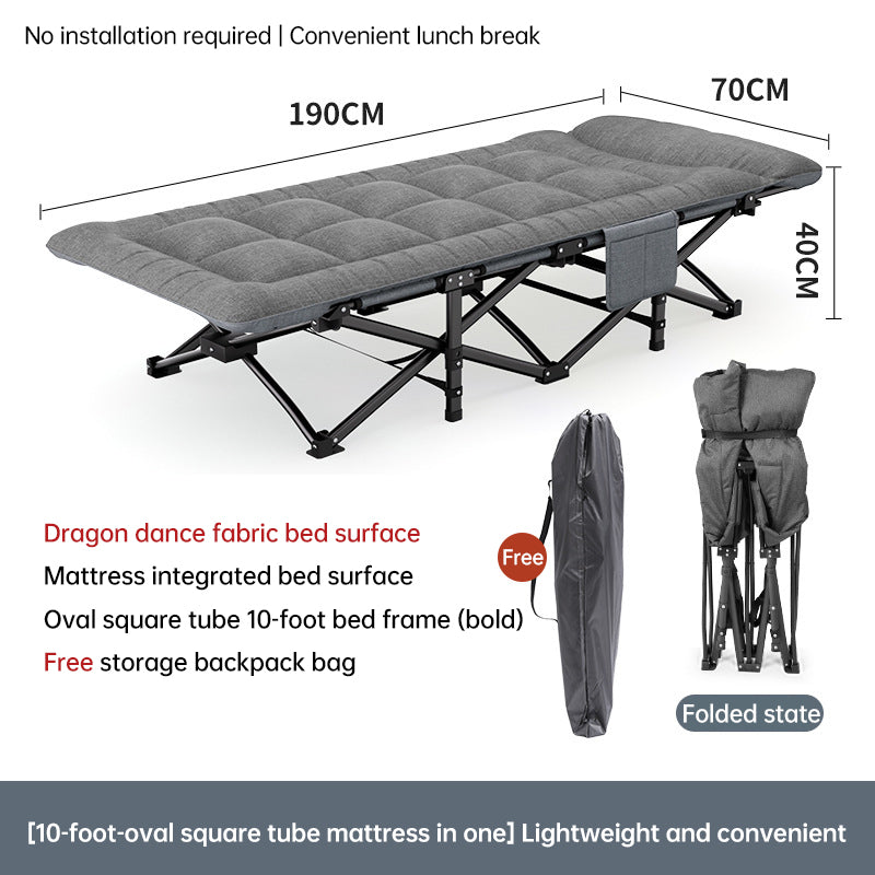 Outdoor camping bed, foldable beach bed, single garden siesta bed, with storage bag, lightweight. - Korvel