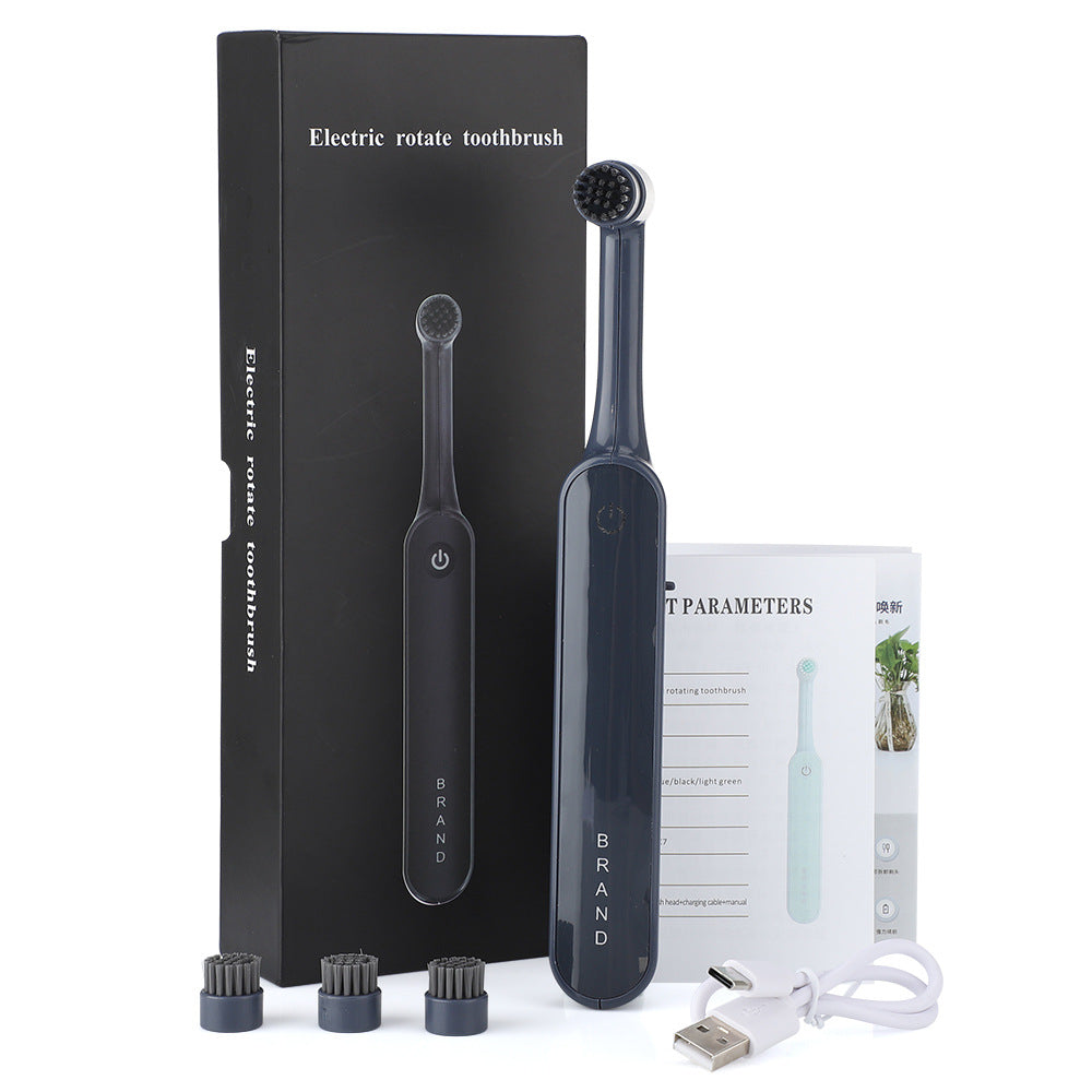 2-Speed Rotary Electric Toothbrush Rechargeable Adult Electric Toothbrush Waterproof Soft Bristle Couple Toothbrush - Korvel