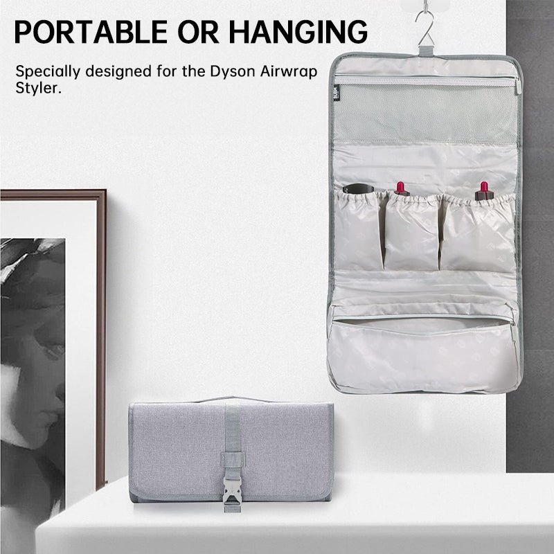 Large - capacity dustproof travel bag for Dyson Pre - Styling Dryer, fits curling barrels. - Korvel