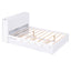 Full Size Storage Platform Bed with Pull Out Shelves and Twin Size Trundle, White - Korvel