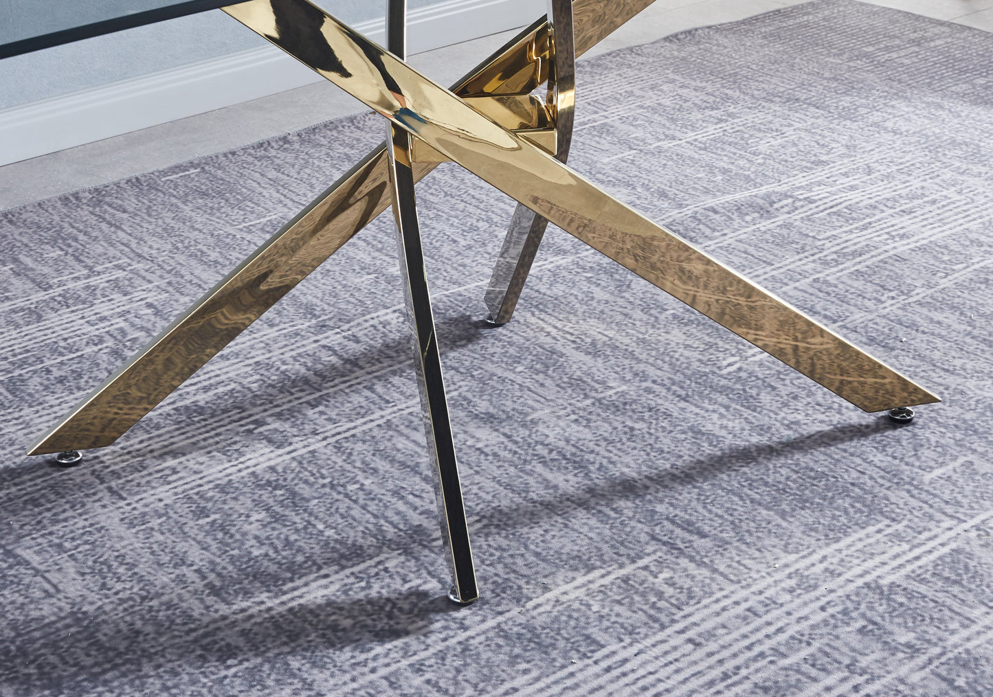 Modern Glass Dining Table with Chrome Base