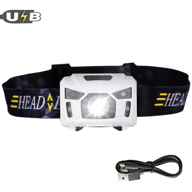 Linterna frontal recargable CREE 5W LED con sensor de movimiento