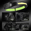 New USB Mini Multi-Function Waving Sensor Headlamp Dual Light Source Floodlight Headlamp Red Light Warning Light - Korvel