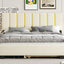 Elegant Queen Size Upholstered Platform Bed with Storage and Trundle