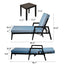 3PC Outdoor Aluminum Patio Furniture Chaise Lounge Set 2 Chaise & 1 End Table - Korvel