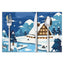 Christmas placemat white hemp Christmas scenery print home table mat living room dining table coaster - Korvel