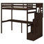 Twin Size Loft Bed with Storage Staircase and Built-in Desk - Espresso