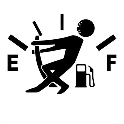 10CM*14CM Funny Car Stickers High Gas Consumption Decal Fuel Gage Empty Stickers Vinyl JDM Car Stickers Car Styling - Korvel