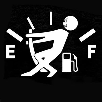 10CM*14CM Funny Car Stickers High Gas Consumption Decal Fuel Gage Empty Stickers Vinyl JDM Car Stickers Car Styling - Korvel