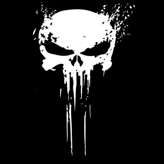 10CMX15CM PUNISHER Skull BLOOD Vinyl Car Decals Stickers Motorcycles Decoration Black/Silver C1-3140 - Korvel
