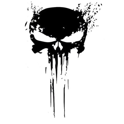 10CMX15CM PUNISHER Skull BLOOD Vinyl Car Decals Stickers Motorcycles Decoration Black/Silver C1-3140 - Korvel