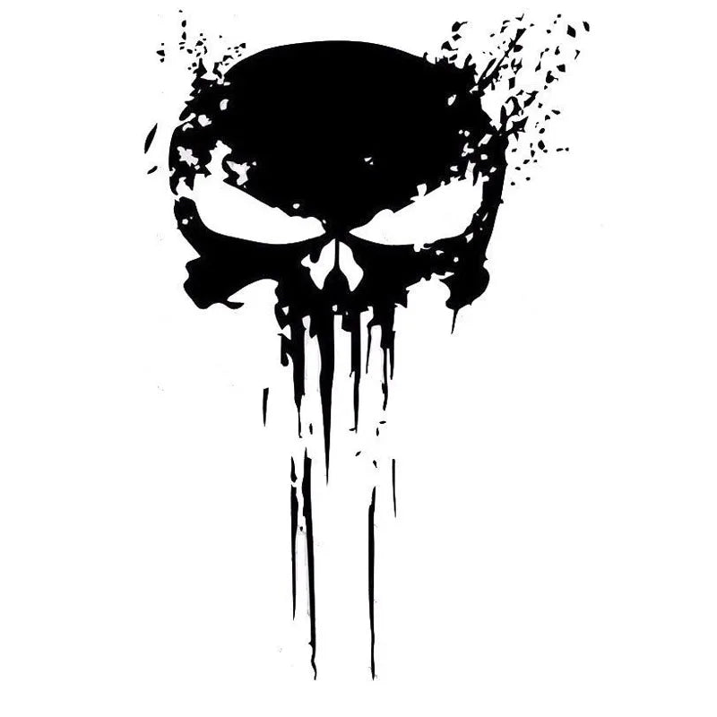 10CMX15CM PUNISHER Skull BLOOD Vinyl Car Decals Stickers Motorcycles Decoration Black/Silver C1-3140 - Korvel