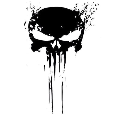 10CMX15CM PUNISHER Skull BLOOD Vinyl Car Decals Stickers Motorcycles Decoration Black/Silver C1-3140 - Korvel