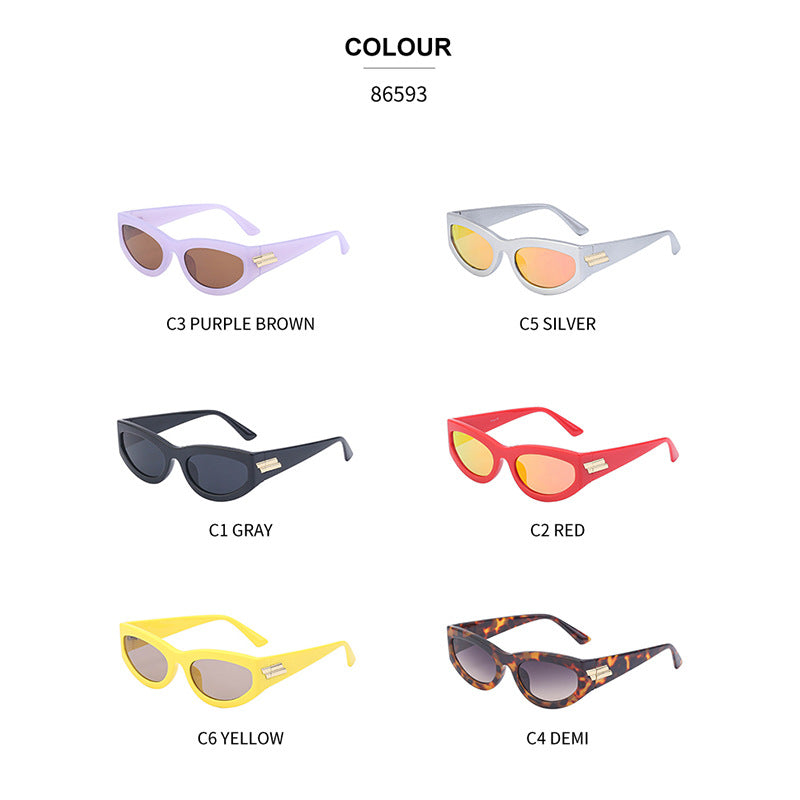 Personality Punk Style Small Box Sunglasses for Men Popular Sports Cycling Sunglasses for Women - Korvel