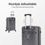 Luggage Set 4 pcs (20"/24"/29"/Travel Bag), PC+ABS Durable Lightweight Luggage with Collapsible Cup Holder, TSA Lock, Gray - Korvel